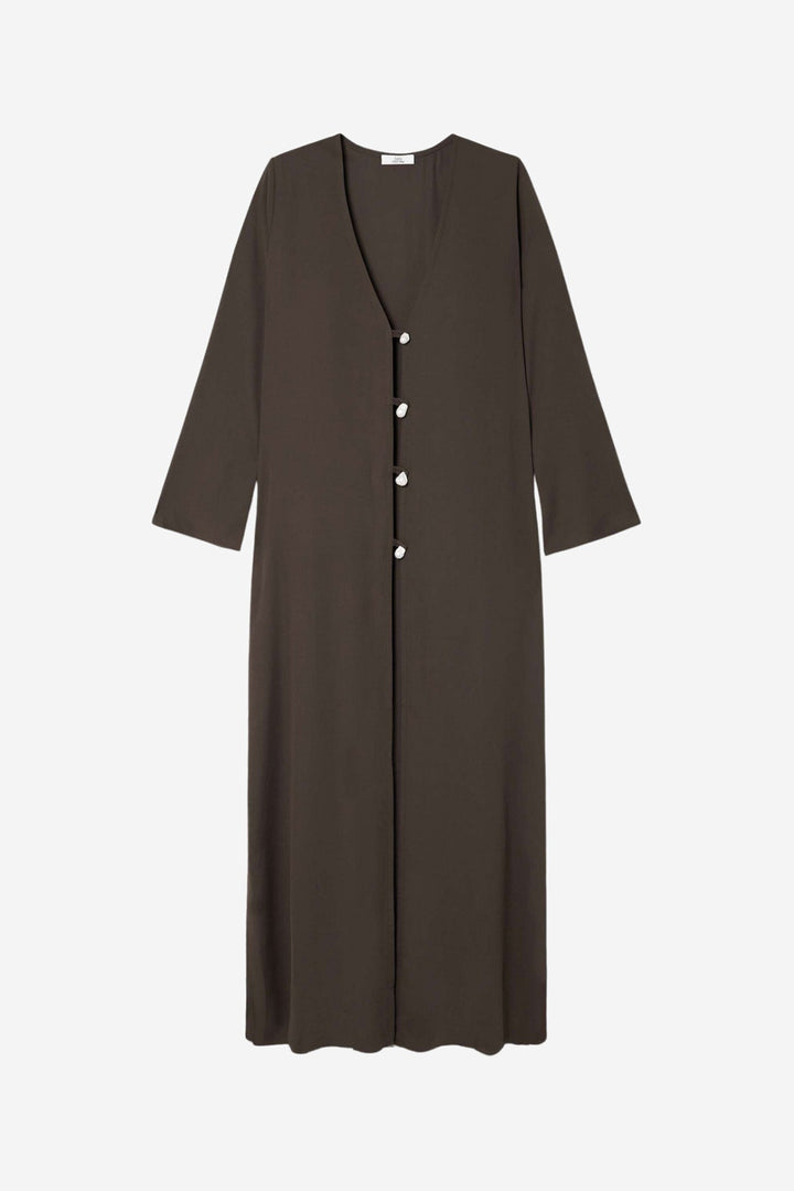 Pearl Kaftan Dress in Brown