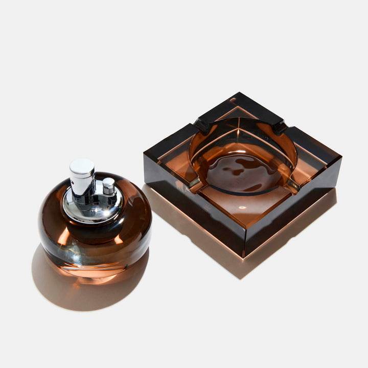 Glass Tabletop Lighter Espresso