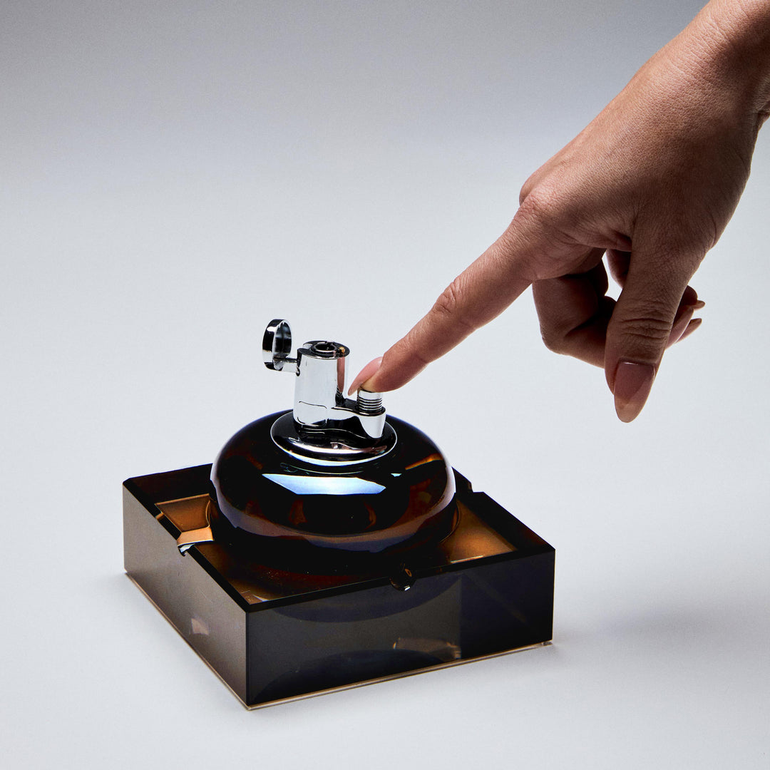 Glass Tabletop Lighter Espresso