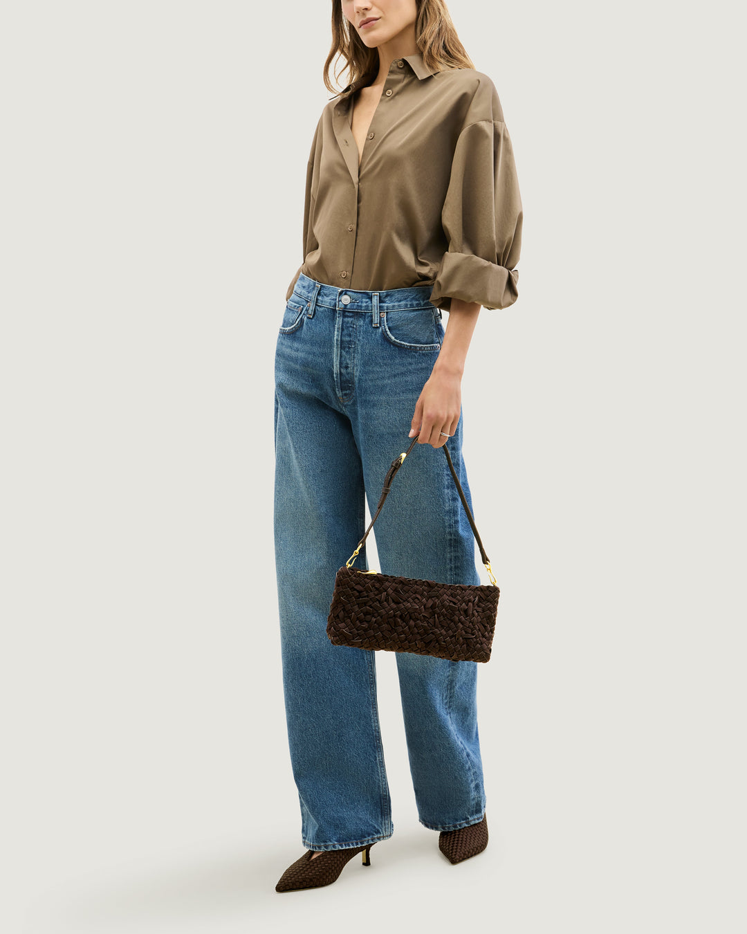 Gala Clutch Nest Weave Chocolate
