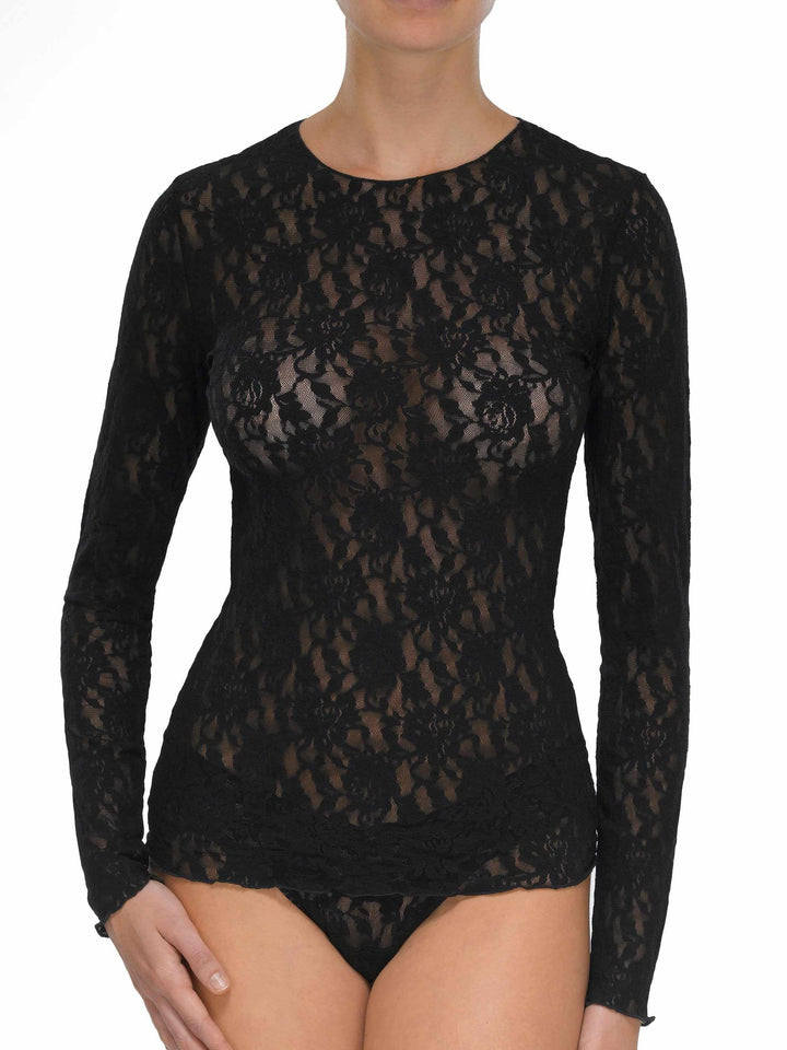 Signature Lace® Long Sleeve Top Black