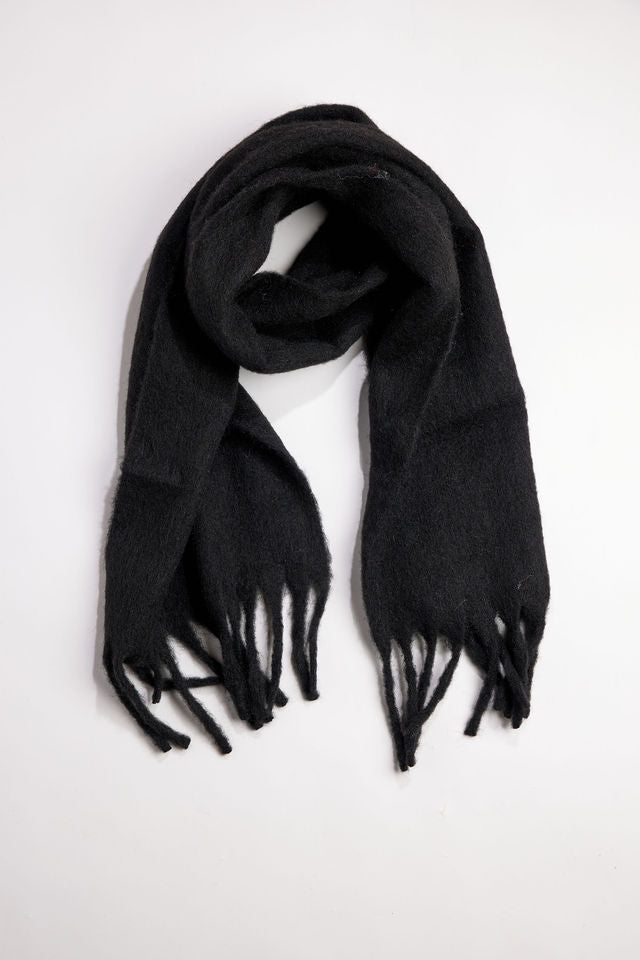Cozy Solid Fringe Scarf