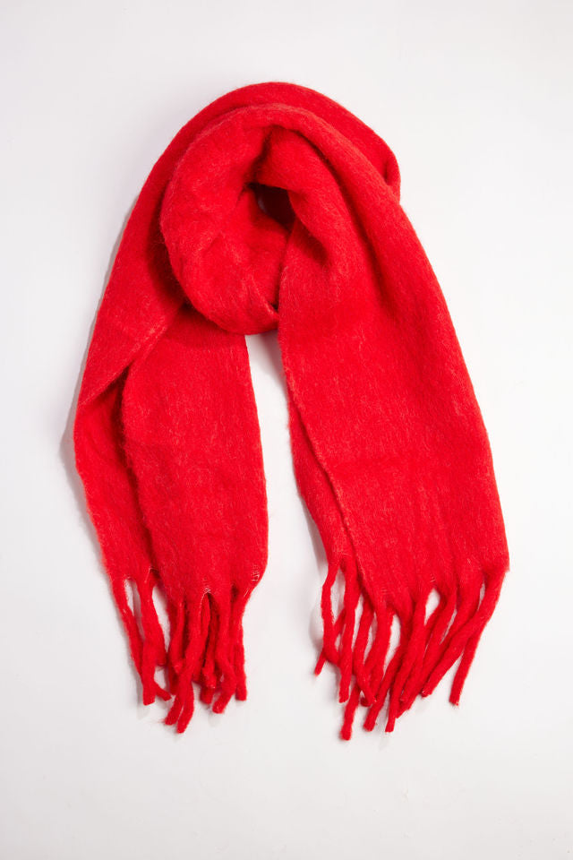 Cozy Solid Fringe Scarf