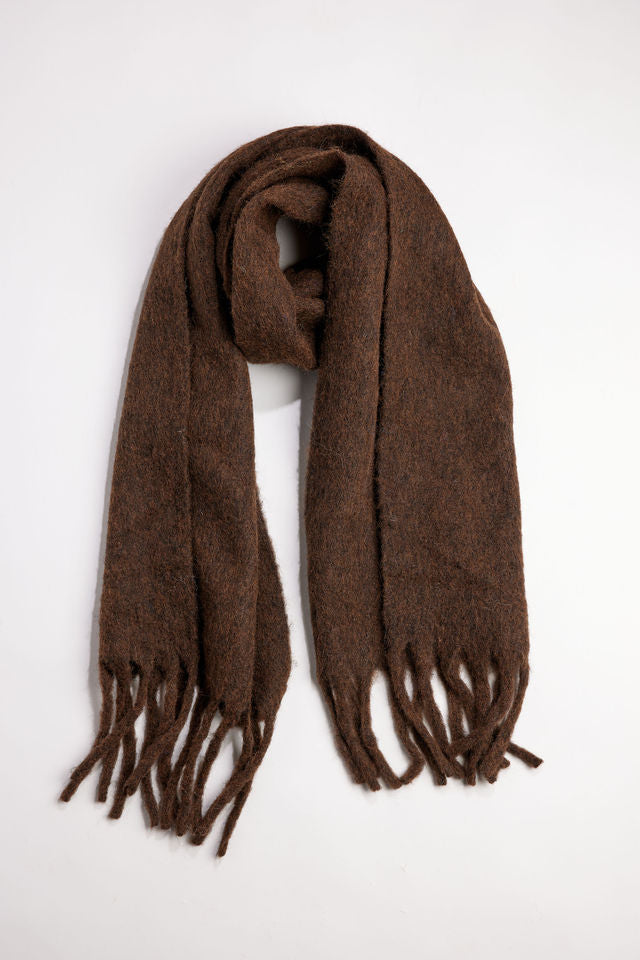 Cozy Solid Fringe Scarf