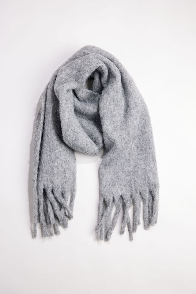 Cozy Solid Fringe Scarf