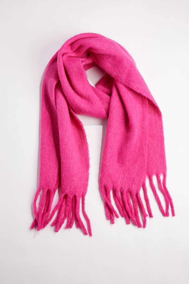 Cozy Solid Fringe Scarf