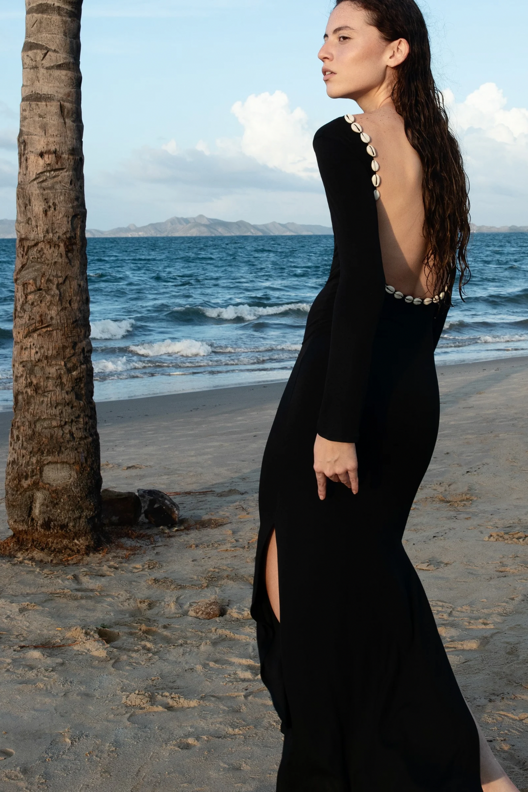 Costa Dress with Cowries in Black