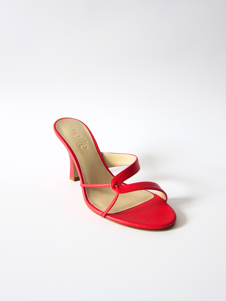 Kitty Heeled Leather Sandal