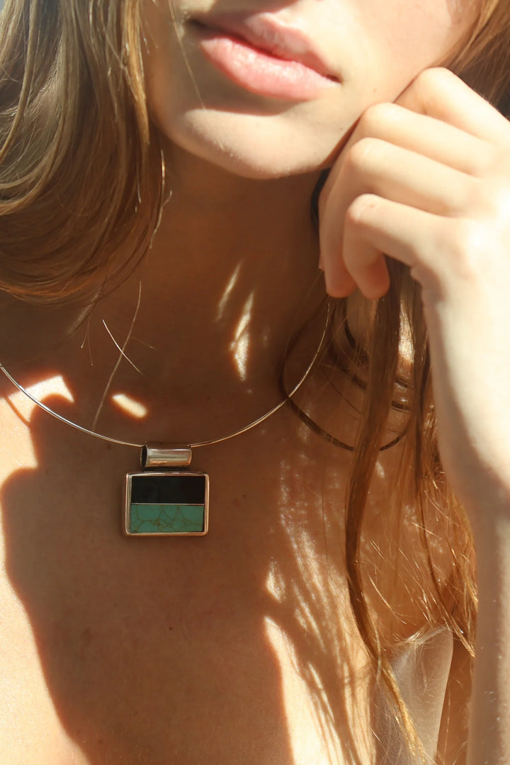 Turquoise &amp; Onyx Pendant