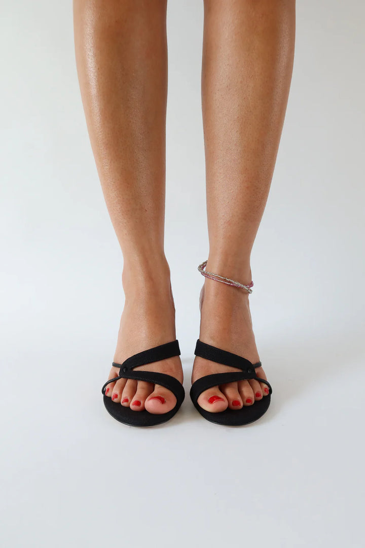 Kitty Heeled Leather Sandal