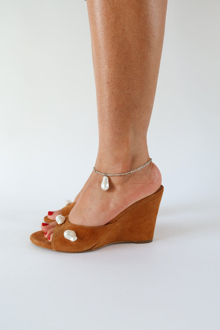 Kourtney Suede Wedge Sand Brown