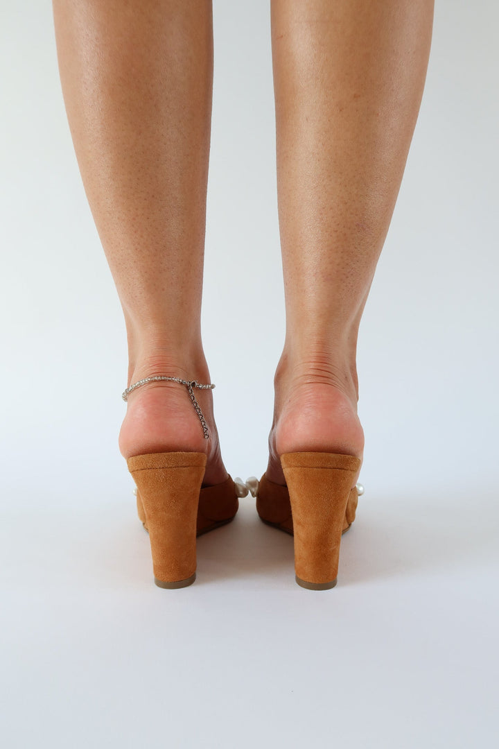 Kourtney Suede Wedge Sand Brown