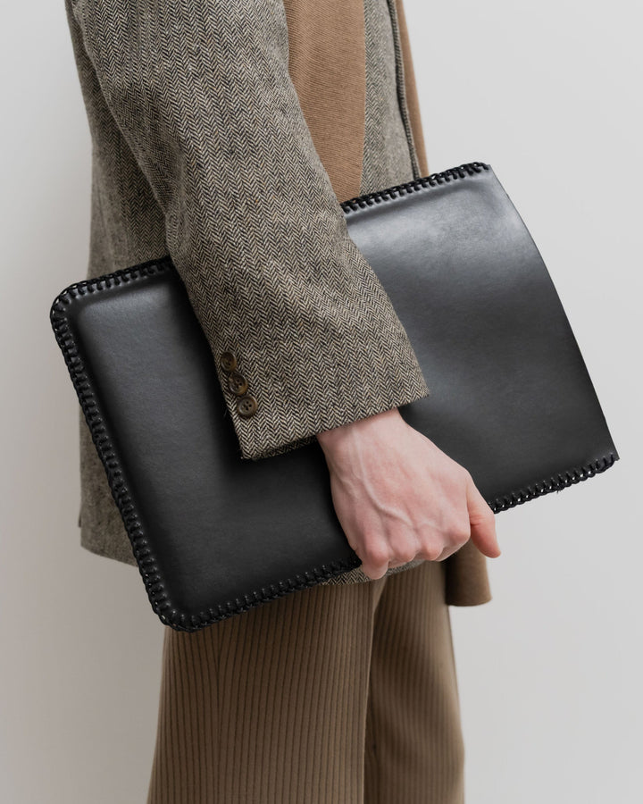 Laced Leather Laptop Sleeve