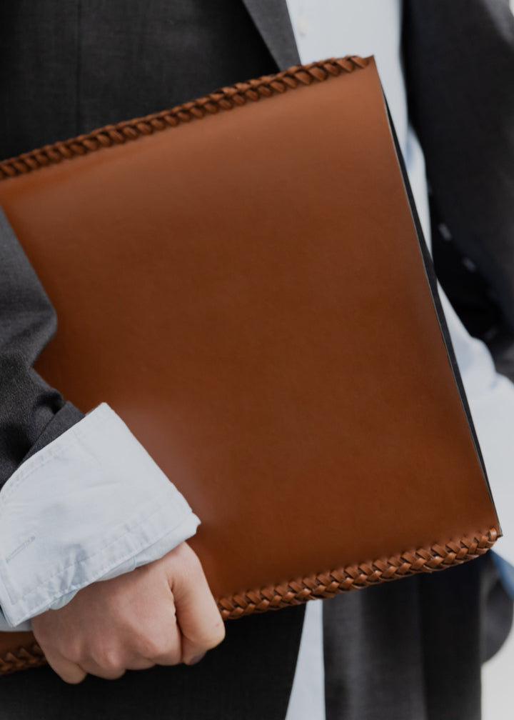 Laced Leather Laptop Sleeve
