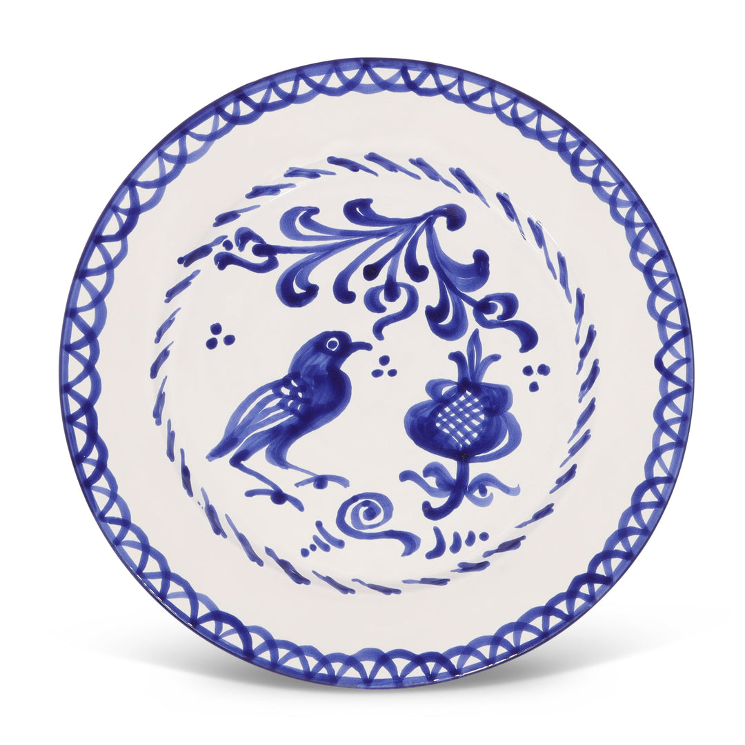 Dinner plate with hand painted designs