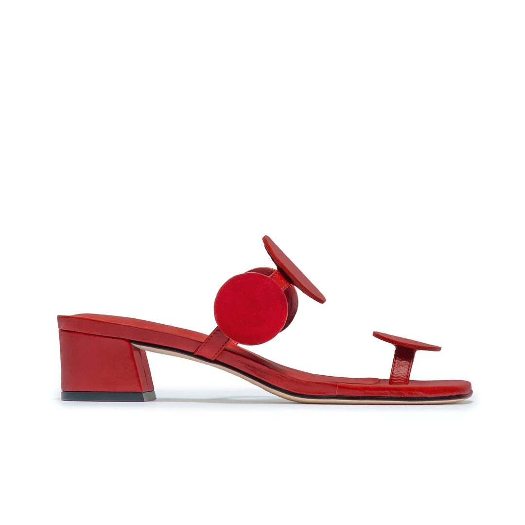 Jupiter Moon Low Heel Sandal Red