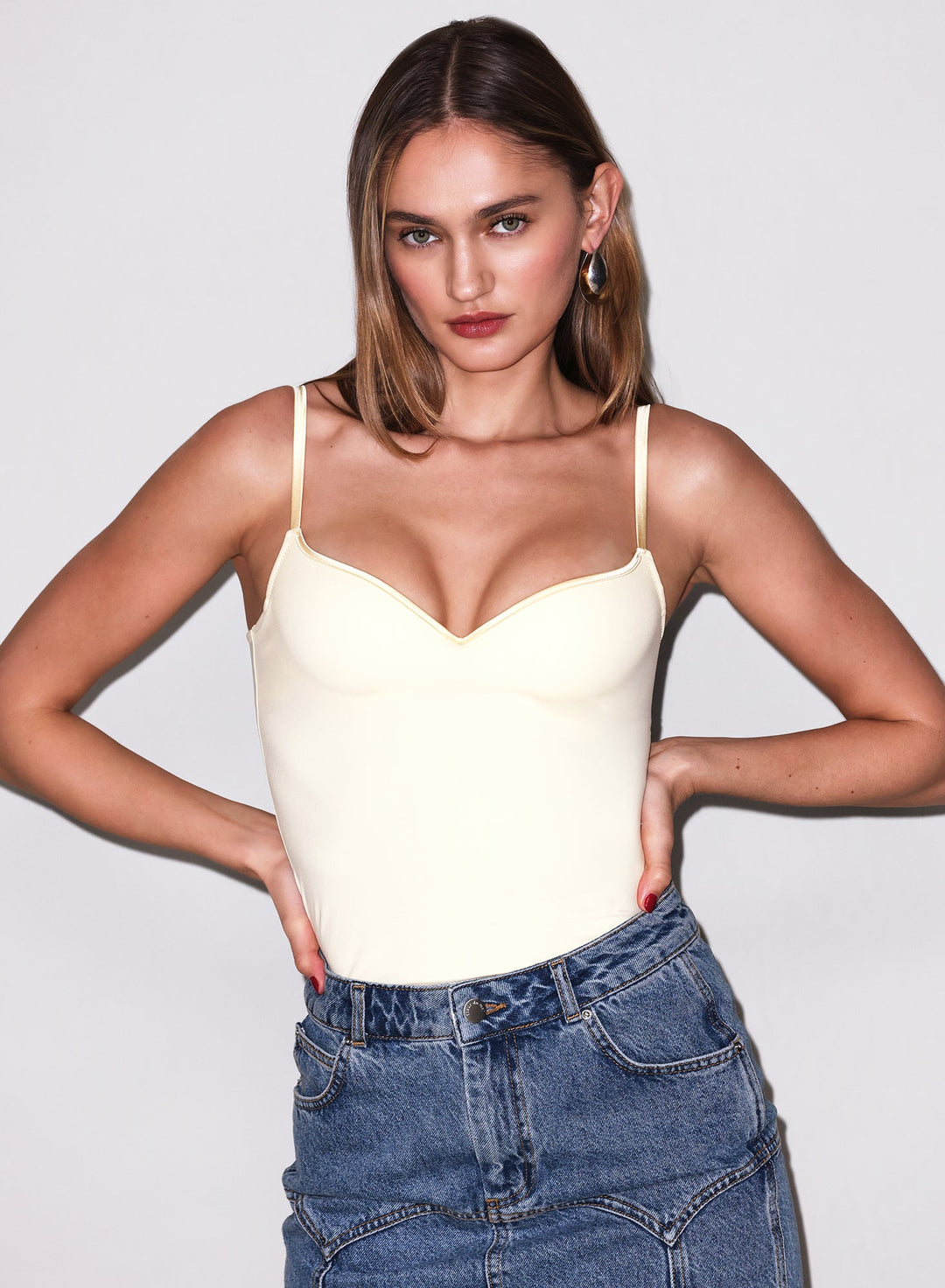 Jersey Built-In Bra Cami Buttercup