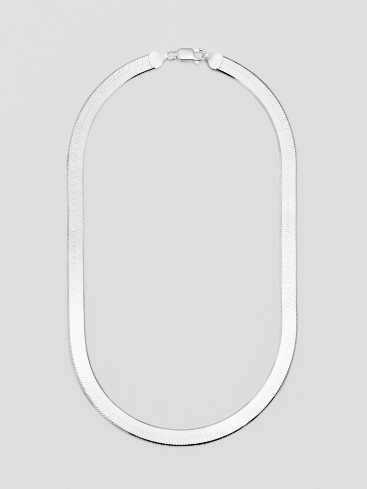 XL Sterling Silver Herringbone Necklace