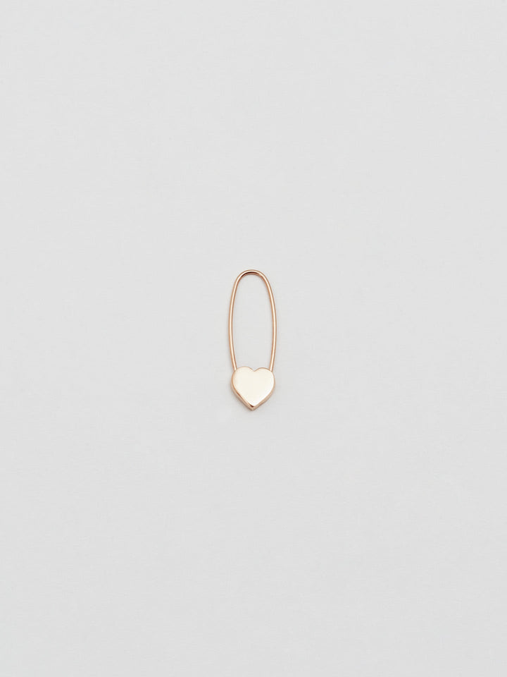 Heart Safety Pin Earring