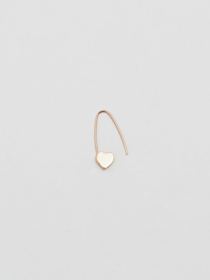 Heart Safety Pin Earring
