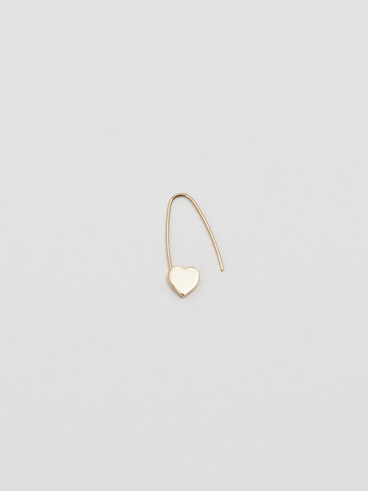 Heart Safety Pin Earring