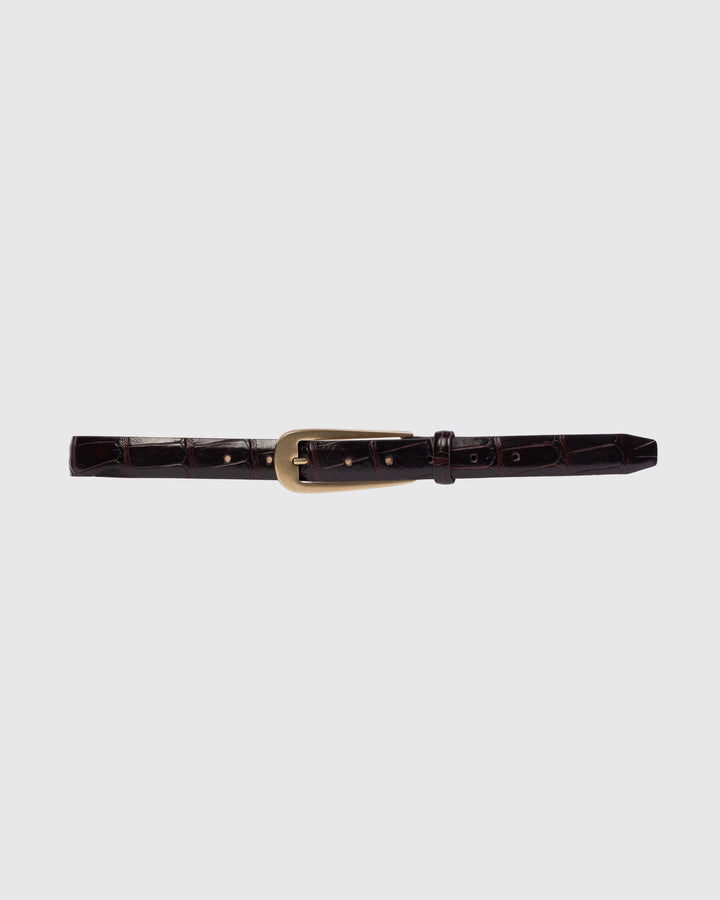 Orly Belt Brown Croc Embossed