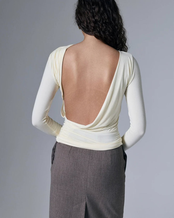 Romy Open Back Top Butter