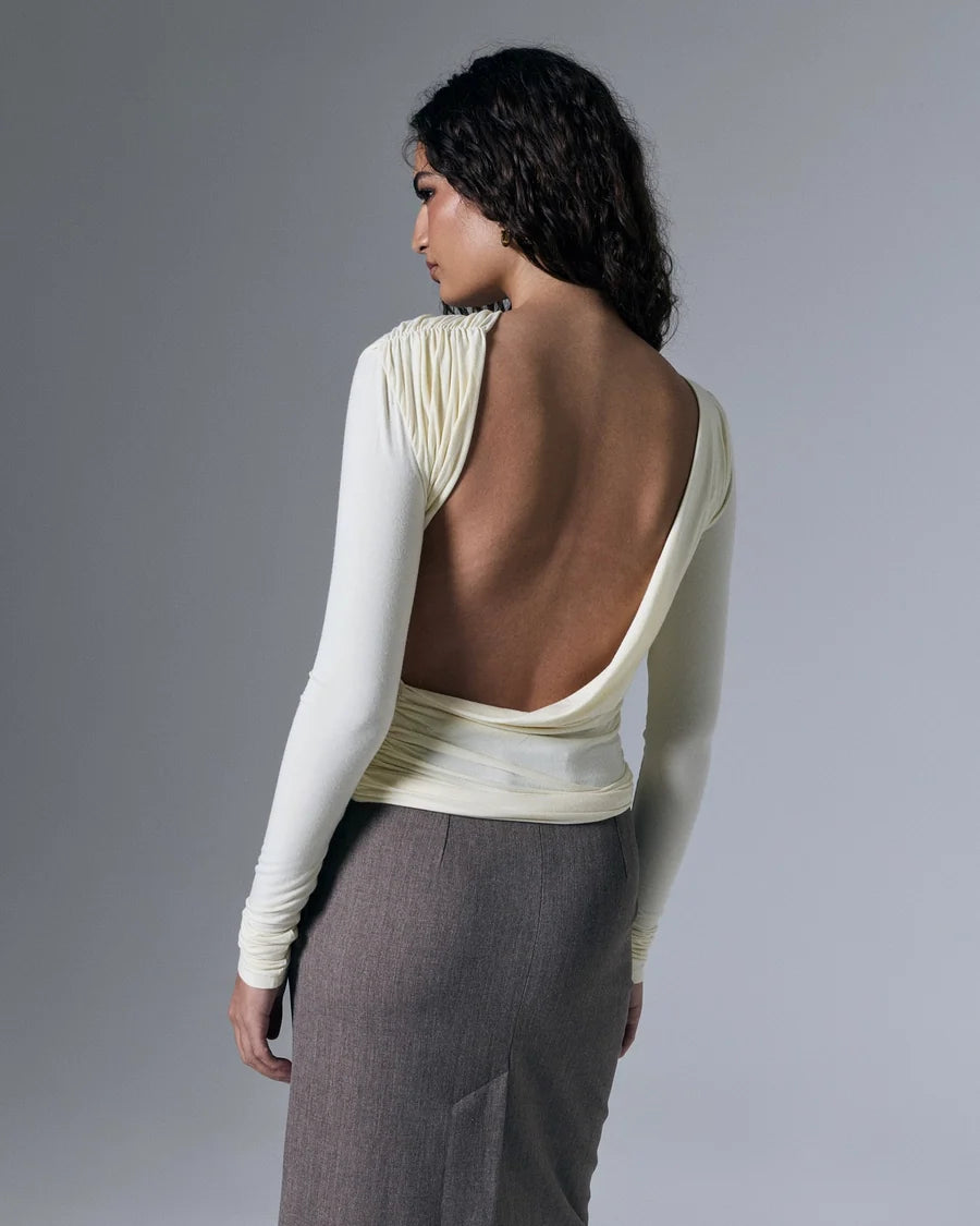Romy Open Back Top Butter