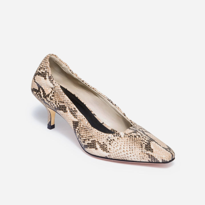 Manu Ruched Pump Snake Embossed