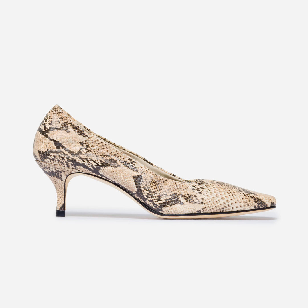 Manu Ruched Pump Snake Embossed