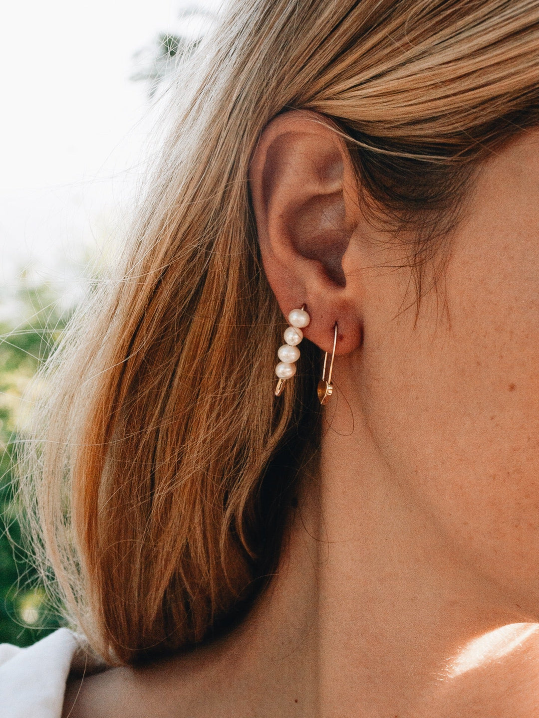 Heart Safety Pin Earring