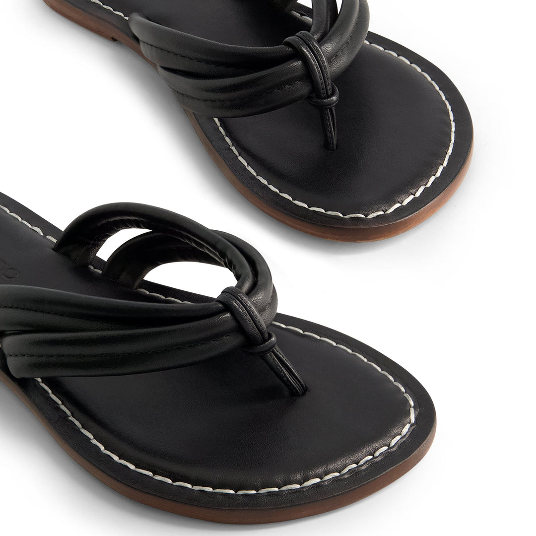 BERNARDO 1946 Miami Thong Sandal Black Maison Rogue