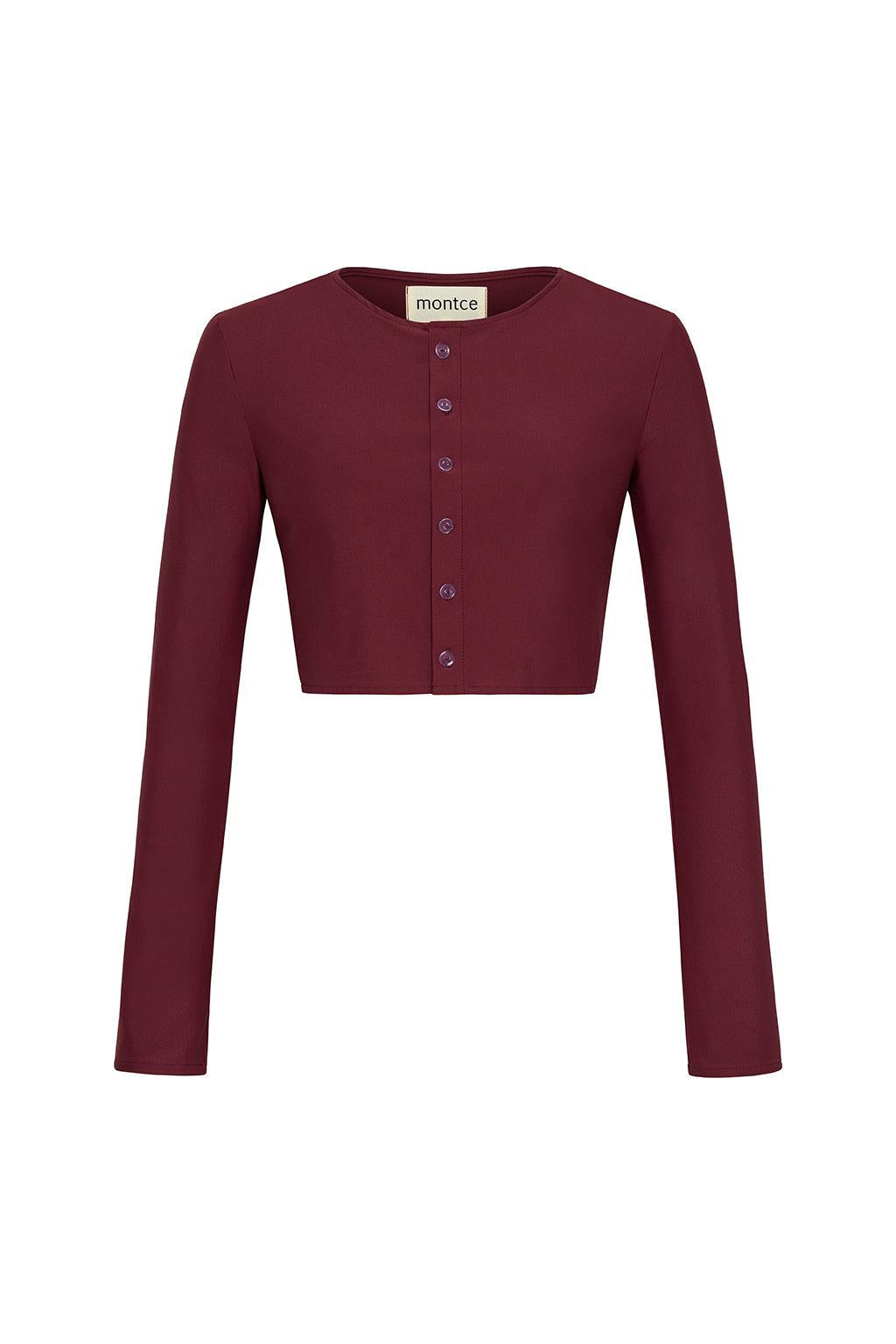 Maroon Button-Down Cardi