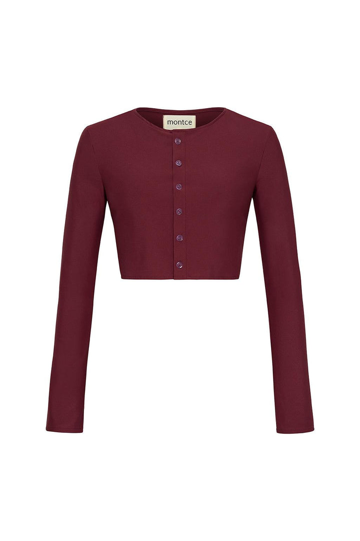 Maroon Button-Down Cardi