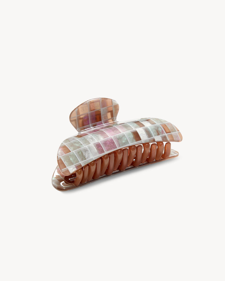 Midi Heirloom Claw Brown Shell Checker