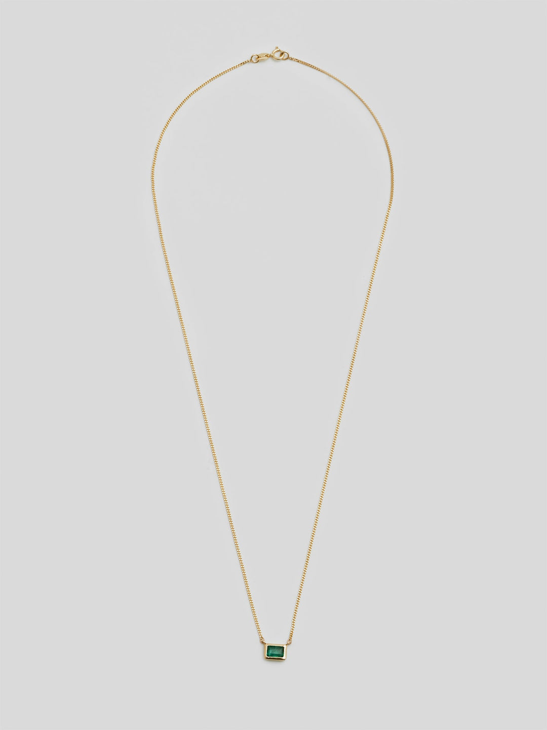 Emerald Cut Bezel Necklace
