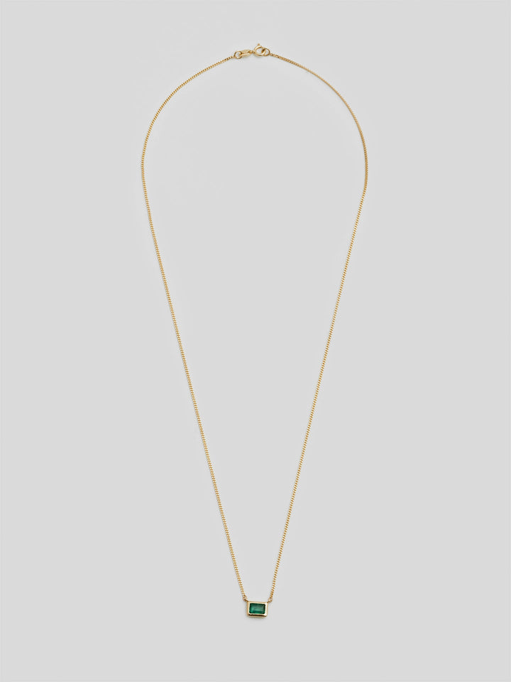 Emerald Cut Bezel Necklace