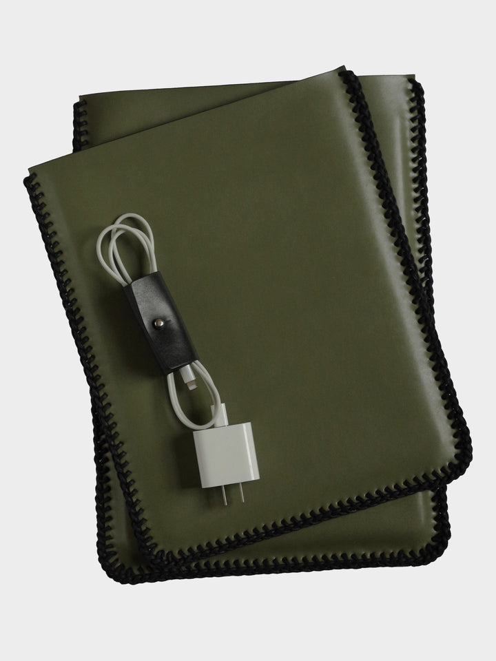 Laced Leather Laptop Sleeve