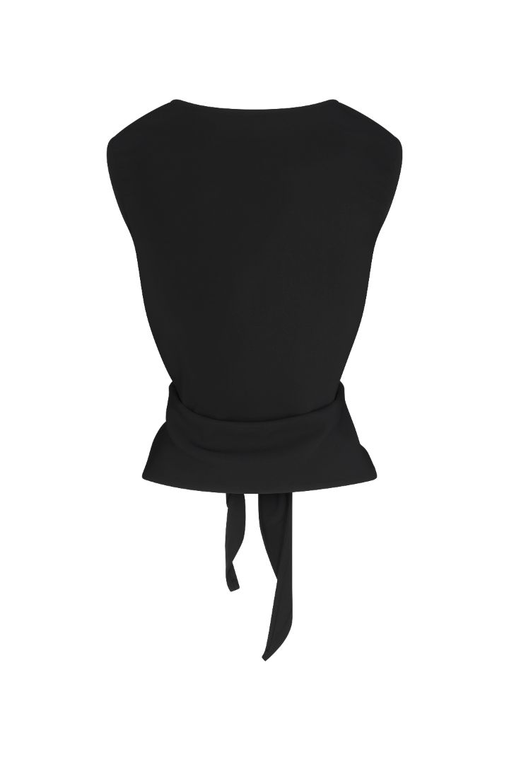 Open Back Tie Top in Stretch Twill