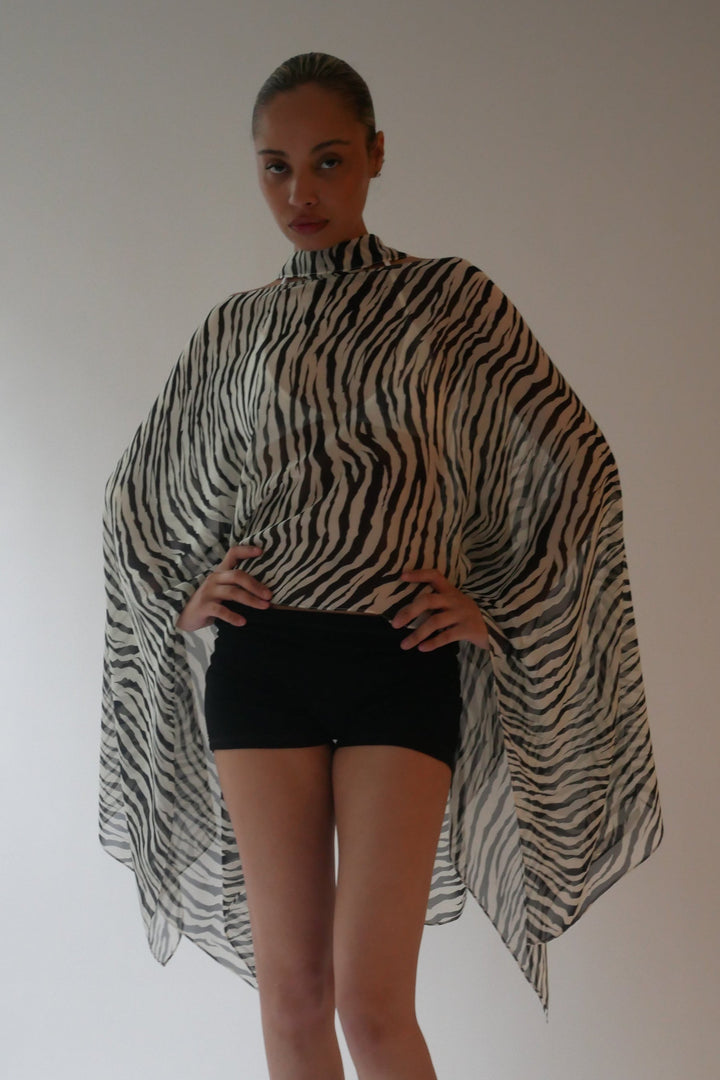 Silk Smoke Caftan Zebra