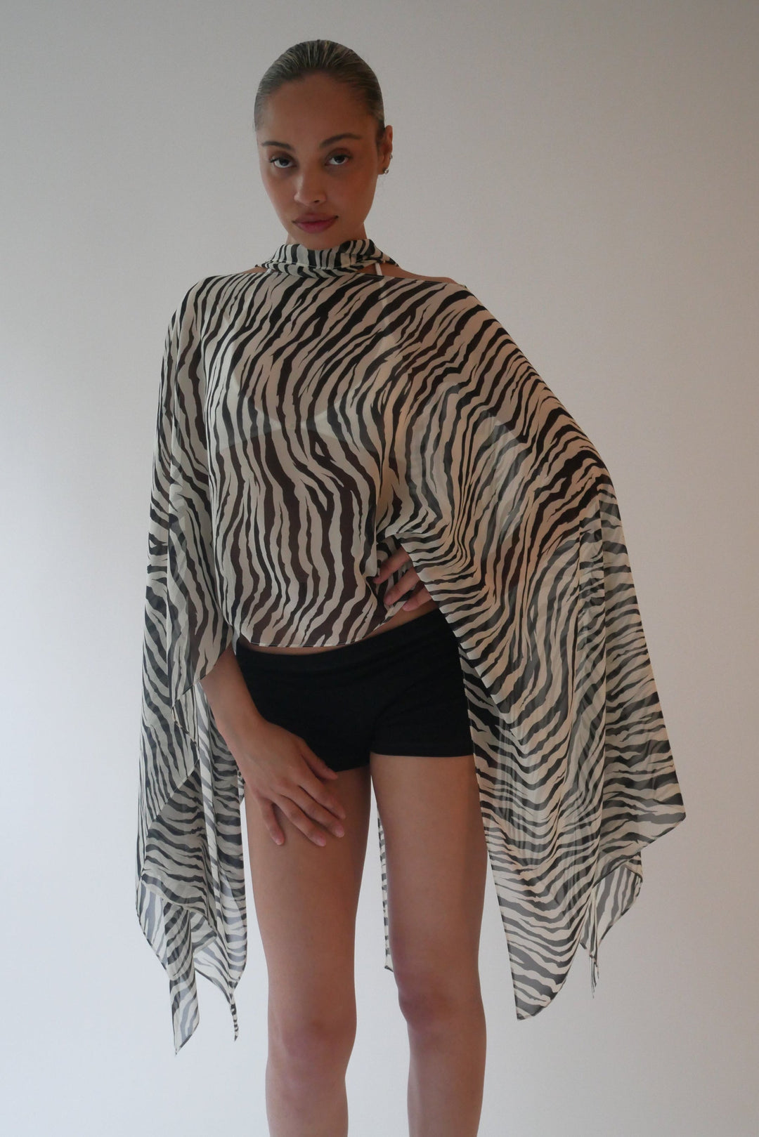 Silk Smoke Caftan Zebra
