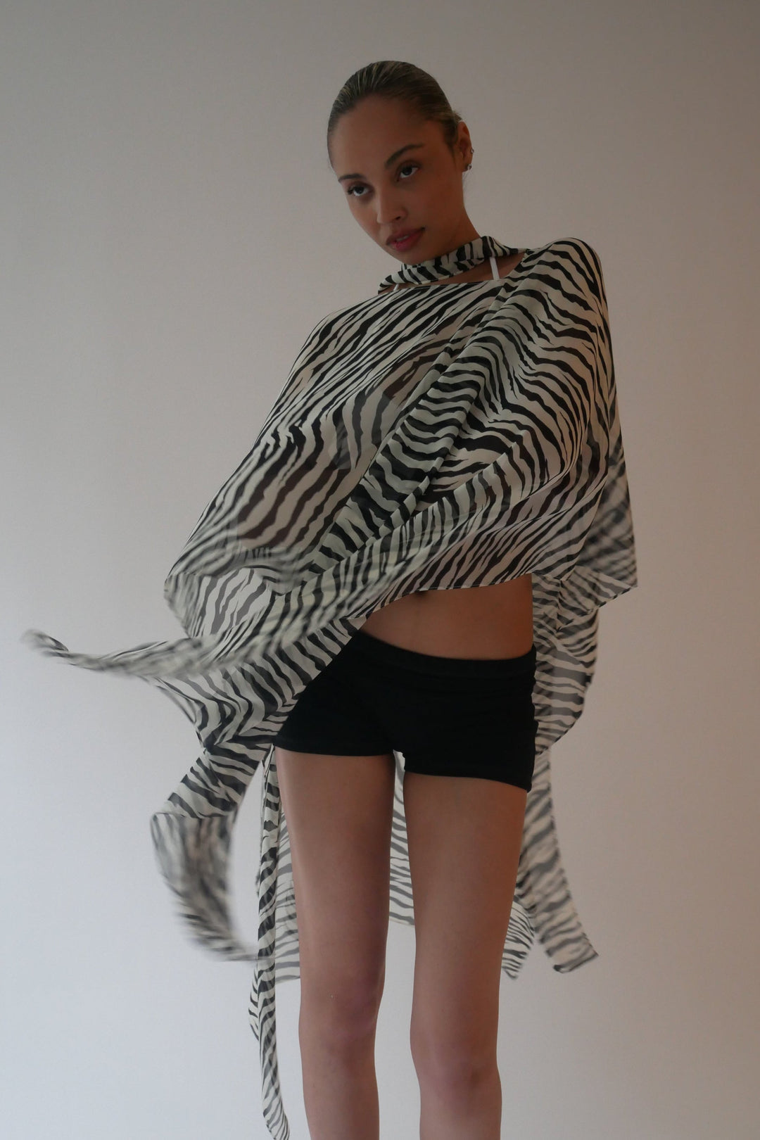 Silk Smoke Caftan Zebra