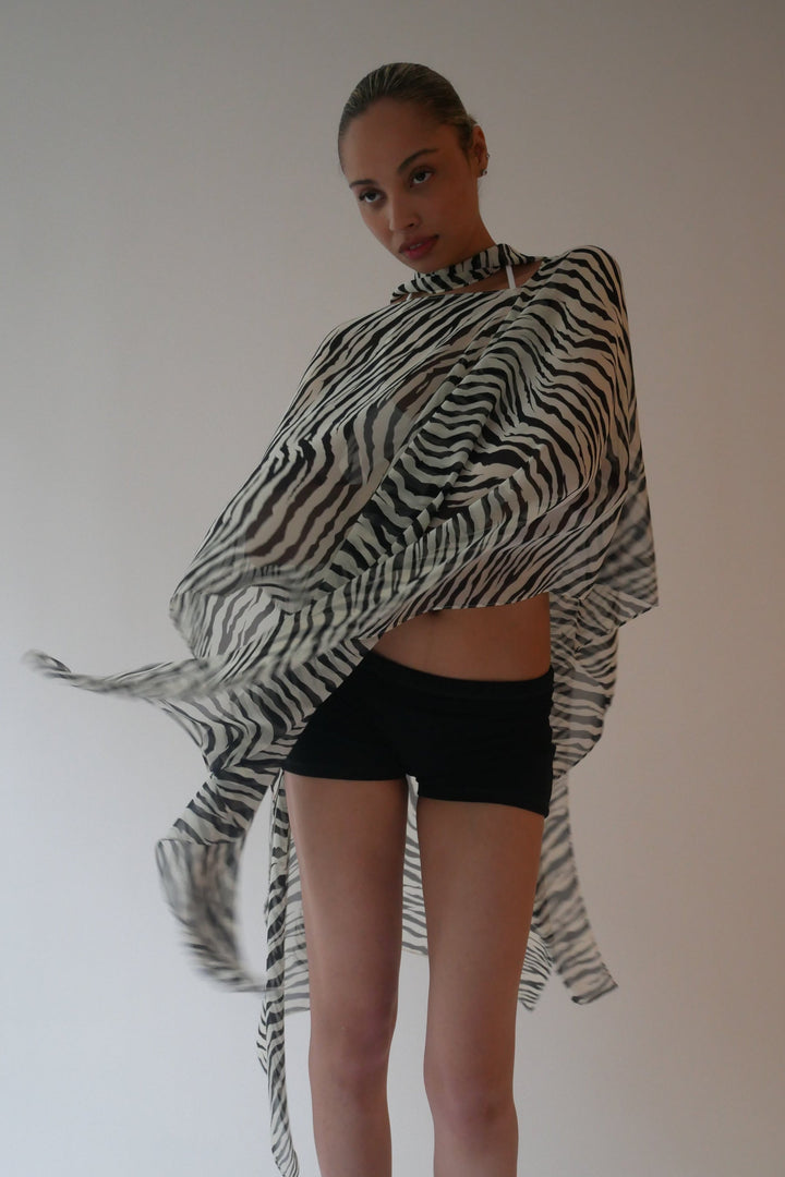 Silk Smoke Caftan Zebra