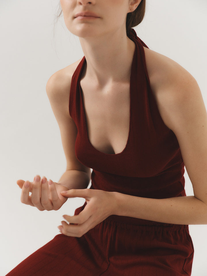 Pauline Pointelle Halter Top