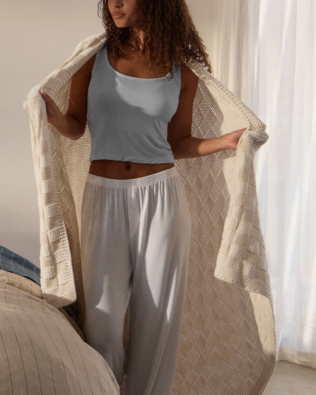 Basketweave Throw Natural