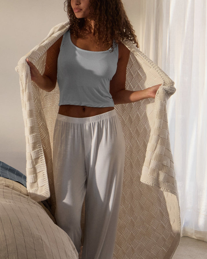 Basketweave Throw Natural