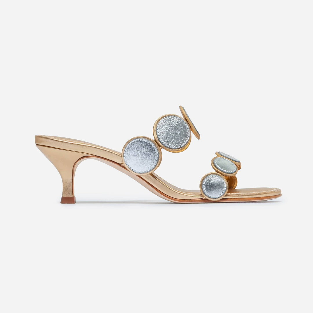 Prya Kitten Heel Gold/Silver