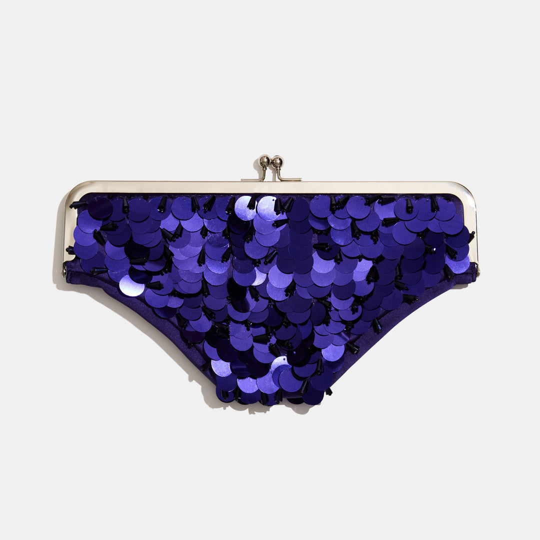 Undies Clutch Violet Sequins