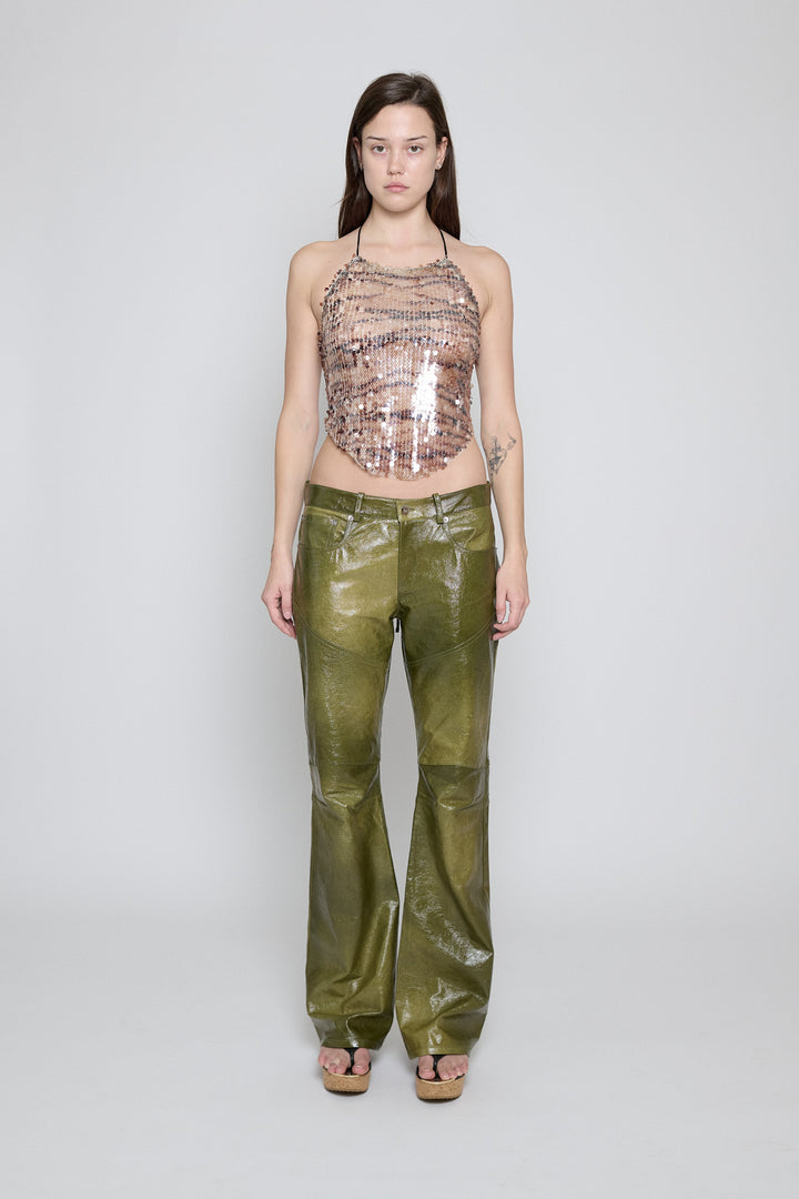 Tiger Sequin Halter Top