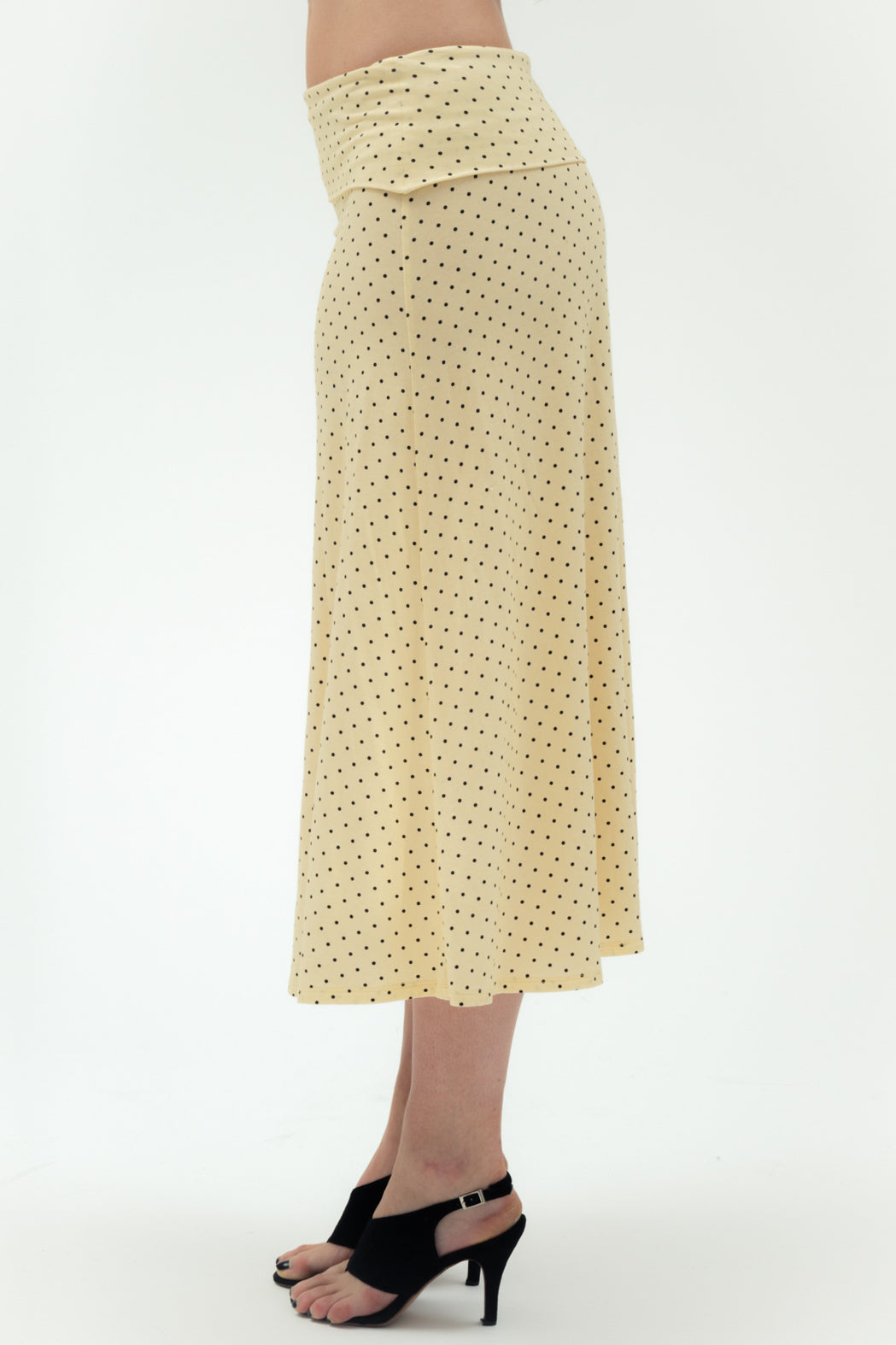 Foldover Flared Maxi Skirt Butter